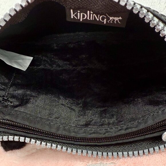 Kipling Creativity Small Pouch 7" x 4" Black Noir with Gorilla Keychain NEW - Picture 8 of 8